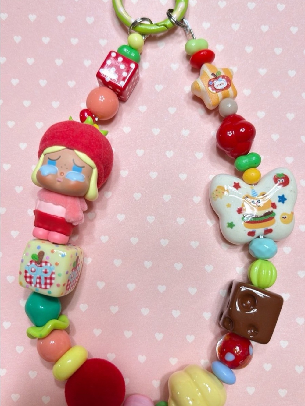 Cute Pink Strawberry Doll Beaded Toy Necklace - Kids Toys